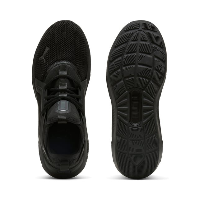 PRODUCT STORY: Experience the fusion of comfort and design with the new edition of the Softride Enzo running shoes. Featuring a Softride EVA for all-day comfort, a sleek TPU cage, and zoned rubber for traction, these kicks redefine your stride with every step. FEATURES & BENEFITS: The upper of the shoes is made with at least 30% recycled materials; SOFTRIDE: Soft foam designed for all-day cushioning and comfort. DETAILS: Zoned rubber traction; Cushioning level: Low; Softfoam+ sockliner; Molded Fine TPU Cage; PUMA branding details; 58.39% Textile, 41.61% Synthetic.