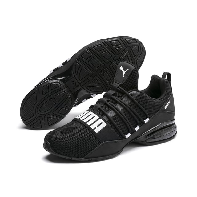 PRODUCT STORY: You train to push your limit. And the CELL Regulate Woven shoes are pushing the limits of comfort and support in running shoes. This fresh update on the CELL Regulate model features a woven textile upper, a TPU shank for hell and midfoot support and motion control, an EVA heel pod for cushioning and shock absorption and a rubber outsole for optimal grip and traction. DETAILS : Woven textile upper with overlay details; TPU shank provides midfoot support and motion control; Dynamic lacing system provides a secure fit and feel; EVA heel pod provides cushioning and shock absorption; Rubber outsole provides grip and traction; Heel pull tab for easy on/off; CAT Logo on tongue tab; PUMA-branded strap across vamp for added support.