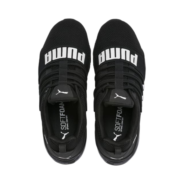 PRODUCT STORY: You train to push your limit. And the CELL Regulate Woven shoes are pushing the limits of comfort and support in running shoes. This fresh update on the CELL Regulate model features a woven textile upper, a TPU shank for hell and midfoot support and motion control, an EVA heel pod for cushioning and shock absorption and a rubber outsole for optimal grip and traction. DETAILS : Woven textile upper with overlay details; TPU shank provides midfoot support and motion control; Dynamic lacing system provides a secure fit and feel; EVA heel pod provides cushioning and shock absorption; Rubber outsole provides grip and traction; Heel pull tab for easy on/off; CAT Logo on tongue tab; PUMA-branded strap across vamp for added support.
