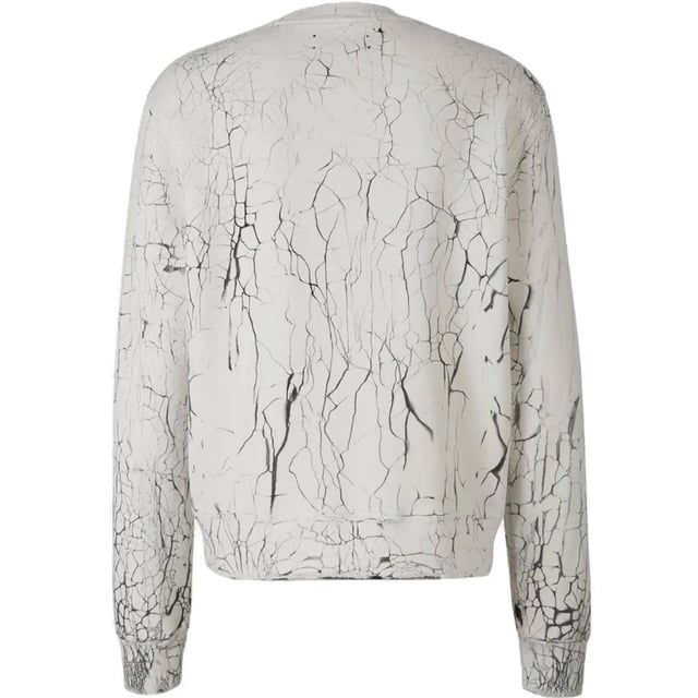 White Amiri Sweatshirt, Regular Fit, Fits True To Size, 100% Cotton, Made in USA, Ribbed Sleeve and Waist Endings, Black Logo, White Jumper, Streetwear