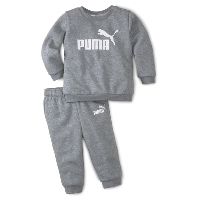 PRODUCT STORY: A classic co-ord jogger suit for stylish little tykes: this two-piece set comes with soft ribbed edging and an elasticated waist, along with slim fit bottoms and decisive branding that echoes our adult styles. DETAILS: Regular fit top; Slim fit pants; Ribbed crew neck, waistband and cuffs; Button placket at shoulder seam for easy in and out (for sizes 62-86); Elastic waistband with internal drawcord on bottoms; PUMA No. 1 Logo rubber print at chest; PUMA No. 1 Logo rubber print at left leg.