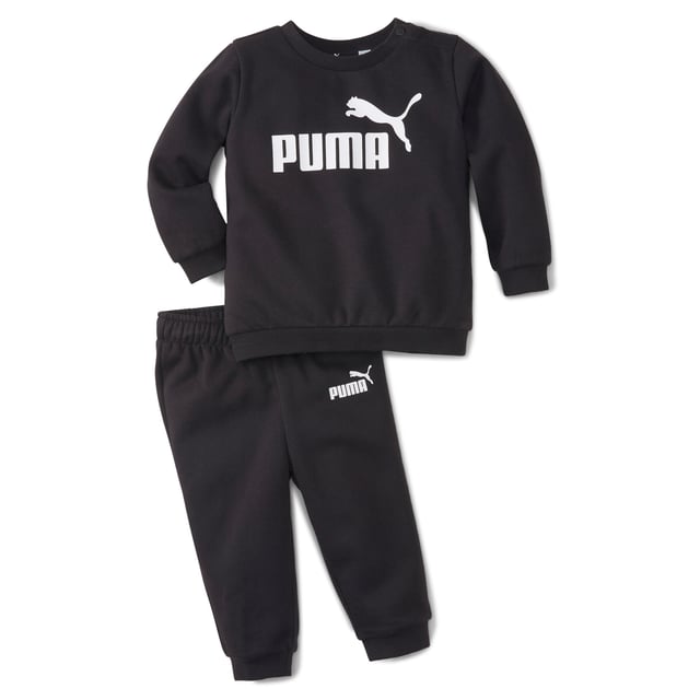 PRODUCT STORY: A classic co-ord jogger suit for stylish little tykes: this two-piece set comes with soft ribbed edging and an elasticated waist, along with slim fit bottoms and decisive branding that echoes our adult styles. DETAILS: Regular fit top; Slim fit pants; Ribbed crew neck, waistband and cuffs; Button placket at shoulder seam for easy in and out (for sizes 62-86); Elastic waistband with internal drawcord on bottoms; PUMA No. 1 Logo rubber print at chest; PUMA No. 1 Logo rubber print at left leg.