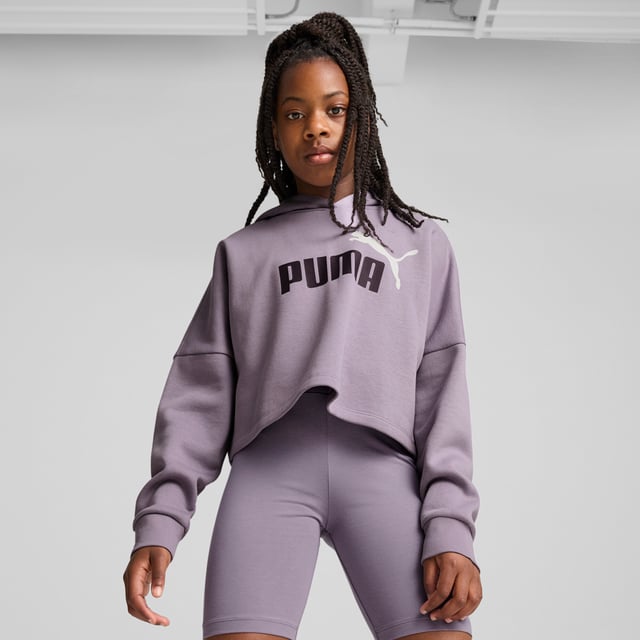 PRODUCT STORY: Hit all this season's style notes in this Essentials favourite. Simple but spot-on, it combines an on-trend relaxed fit with a cropped cut and a two-tone logo in pride of place. FEATURES & BENEFITS: Made with at least 20% recycled materials. DETAILS: Relaxed fit; Hooded neckline; Ribbed cuffs; PUMA No. 1 Logo rubber print on the chest.  Our model is 150 cm tall and is wearing size 152 RUS.