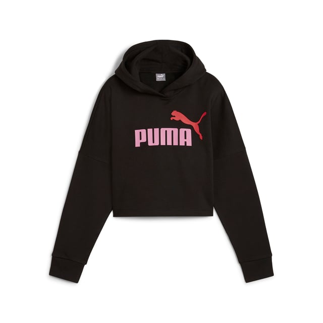 PRODUCT STORY: Hit all this season's style notes in this Essentials favourite. Simple but spot-on, it combines an on-trend relaxed fit with a cropped cut and a two-tone logo in pride of place. FEATURES & BENEFITS: Made with at least 20% recycled materials. DETAILS: Relaxed fit; Hooded neckline; Ribbed cuffs; PUMA No. 1 Logo rubber print on the chest.  Our model is 146 cm tall and is wearing size 152 RUS.