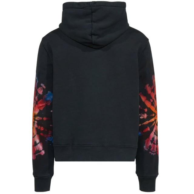 Sudadera con capucha Amiri negra, Corte regular, Se ajusta a la talla real, 100% algodón, Hecho en EE. UU., Extremos de cintura y mangas acanalados, Sudadera con capucha, Sudadera con capucha negra, Ropa urbana