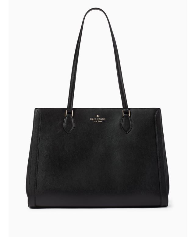 Madison Saffiano Leather East West Leather Laptop Tote, Back Zip And Front Slip Pockets,  Length: 17.00 Cm,  Width: 28.50 Cm,  Height: 39.50 Cm