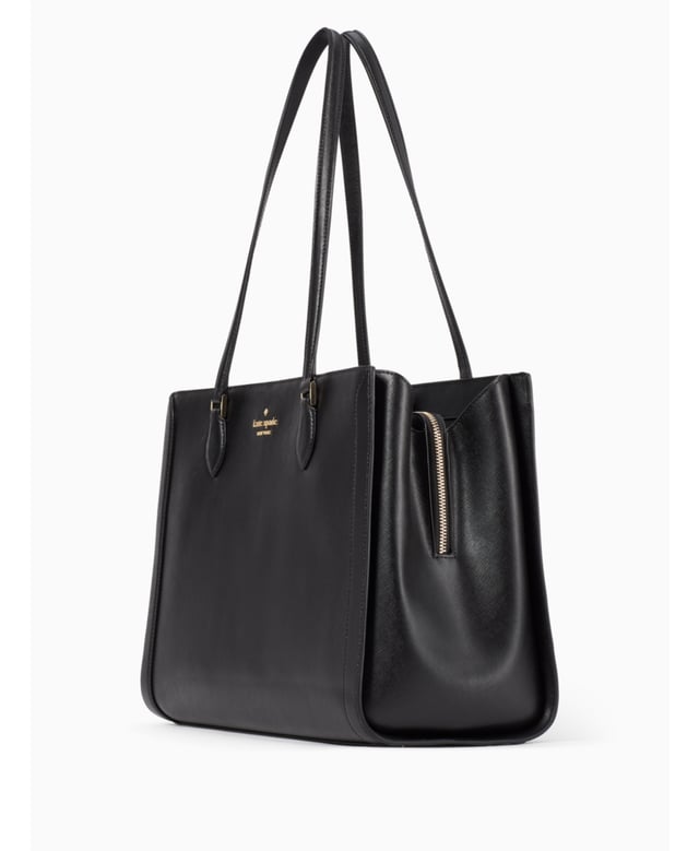 Madison Saffiano Leather East West Leather Laptop Tote, Back Zip And Front Slip Pockets,  Length: 17.00 Cm,  Width: 28.50 Cm,  Height: 39.50 Cm