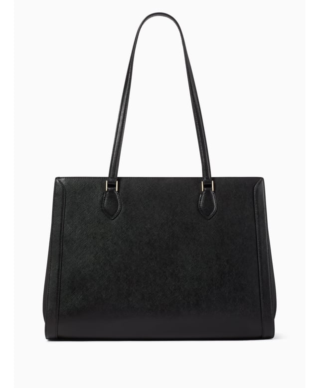 Madison Saffiano Leather East West Leather Laptop Tote, Back Zip And Front Slip Pockets,  Length: 17.00 Cm,  Width: 28.50 Cm,  Height: 39.50 Cm
