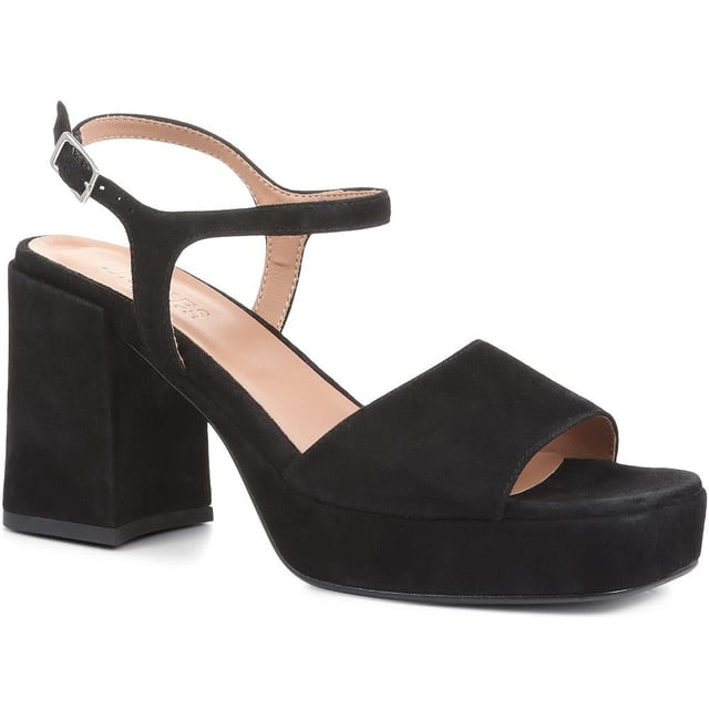 Giuseppa are our statement platform heels, a non-negotiable for occasion wardrobes. Poised on a perfectly balanced suede-covered platform sole, Giuseppa's straps are cut from the softest suede for a chunky, sculpted appearance. Imagined with a vintage-inspired soft square toe, the heeled sandals are fastened by a simple strap at the ankle and lined with a luxe leather footbed for a comfortable finish.