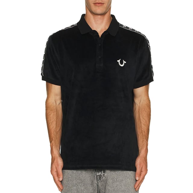 True Religion Mens Polo Shirt
Style Code:  107563
100% Cotton
Made in India
Signature Horseshoe on The Chest
Logo Trim Down The Shoulder Seam
Short Sleeve
Ribbed Collare & Sleeve
Soft Cotton Fabric
Regular Fit
Machine Washable
Split Side Hem