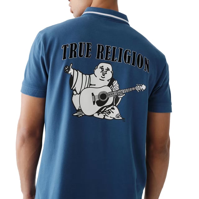 True Religion Mens Polo Shirt
Style Code:  107125
100% Cotton
Made in India
Signature Horseshoe on The Chest
Classic Buddha Logo on The Back.
Short Sleeve
Ribbed Collare & Sleeve
Soft Cotton Fabric
Regular Fit
Machine Washable
Split Side Hem