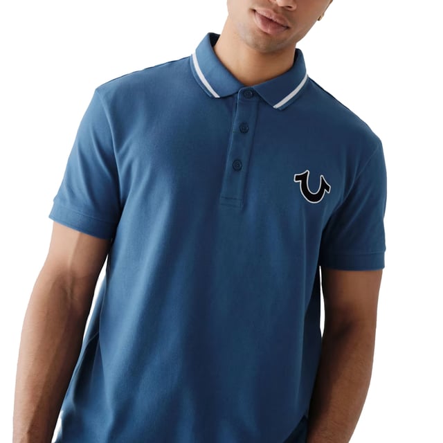 True Religion Mens Polo Shirt
Style Code:  107125
100% Cotton
Made in India
Signature Horseshoe on The Chest
Classic Buddha Logo on The Back.
Short Sleeve
Ribbed Collare & Sleeve
Soft Cotton Fabric
Regular Fit
Machine Washable
Split Side Hem