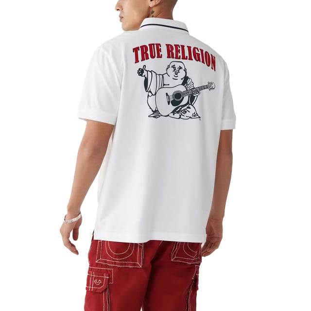 True Religion Mens Polo Shirt
Style Code:  107125
100% Cotton
Made in India
Signature Horseshoe on The Chest
Classic Buddha Logo on The Back.
Short Sleeve
Ribbed Collare & Sleeve
Soft Cotton Fabric
Regular Fit
Machine Washable
Split Side Hem