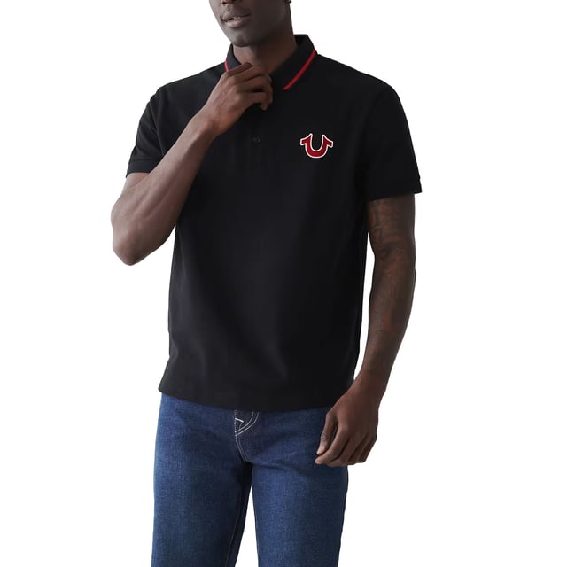 True Religion Mens Polo Shirt
Style Code:  107125
100% Cotton
Made in India
Signature Horseshoe on The Chest
Classic Buddha Logo on The Back.
Short Sleeve
Ribbed Collare & Sleeve
Soft Cotton Fabric
Regular Fit
Machine Washable
Split Side Hem