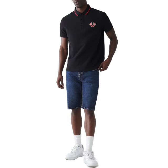 True Religion Mens Polo Shirt
Style Code:  107125
100% Cotton
Made in India
Signature Horseshoe on The Chest
Classic Buddha Logo on The Back.
Short Sleeve
Ribbed Collare & Sleeve
Soft Cotton Fabric
Regular Fit
Machine Washable
Split Side Hem