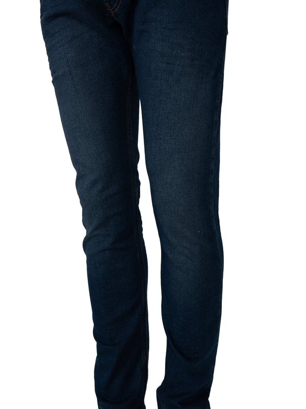 Diesel Blue Denim Pants , Button Fly, Button Fasten, 99% Cotton, 1% Elastane Stretch Denim , Slim Fit, Tapered Leg, Dark Blue Style, Branded Coin Pocket, Diesel Branded Badge