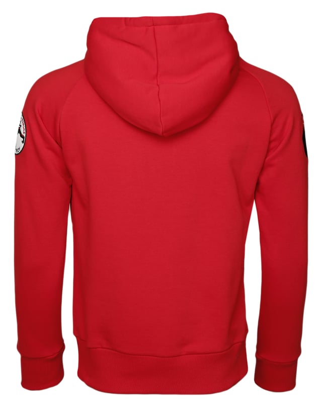 De unieke Top Gun-stijl komt terug in deze moderne hoodie. Hij is voorzien van de typische patches op de bovenarm en de logoprint op de borst.  Het elastische breisel bij de manchetten en tailleband zorgt voor een ideale pasvorm. De zachte stof en grote zak aan de voorkant bieden extra comfort. De hoodie heeft een capuchon met een trekkoord.