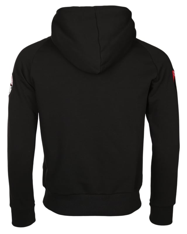 De unieke Top Gun-stijl komt terug in deze moderne hoodie. Hij is voorzien van de typische patches op de bovenarm en de logoprint op de borst.  Het elastische breisel bij de manchetten en tailleband zorgt voor een ideale pasvorm. De zachte stof en grote zak aan de voorkant bieden extra comfort. De hoodie heeft een capuchon met een trekkoord.