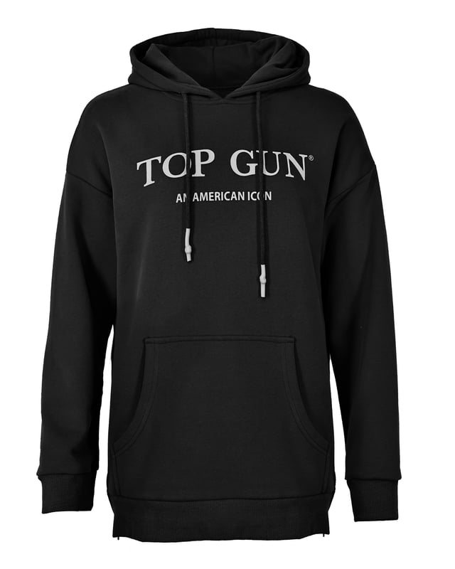 De unieke Top Gun-stijl komt terug in deze moderne hoodie. Met de klassieke Top Gun print op de borst. De hoodie heeft een capuchon met een trekkoord. De tailleband bij de zoom zorgt voor een ideale pasvorm.