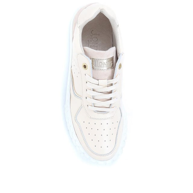 Our Norah lace-up trainers are all about playing with texture. Sculpted in smooth leather with perforated detailing across the vamp and sides, Norah features a suede tongue and heel overlay. Through a soft cushioned footbed, contrasted with a chunky ribbed toe bumper and shining eyelet hardware, Norah achieves perfect balance. Play with texture further by pairing Norah with all manner of materials - from chiffon to cotton, denim to velvet.