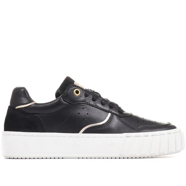 Our Norah lace-up trainers are all about playing with texture. Sculpted in smooth leather with perforated detailing across the vamp and sides, Norah features a suede tongue and heel overlay. Through a soft cushioned footbed, contrasted with a chunky ribbed toe bumper and shining eyelet hardware, Norah achieves perfect balance. Play with texture further by pairing Norah with all manner of materials - from chiffon to cotton, denim to velvet.