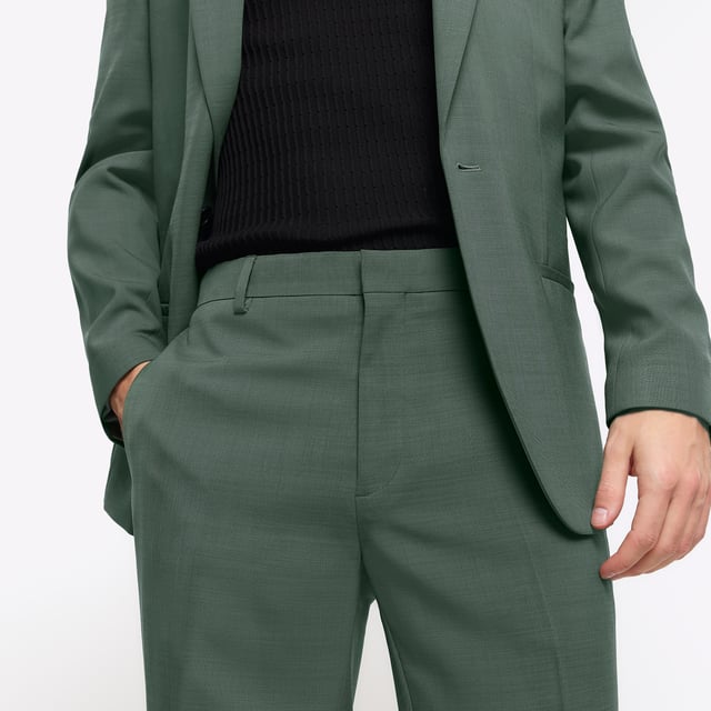 Slim fit, Belt loops, Side slip pockets, Concealed button and zip fastening, Part of a 2 piece suit