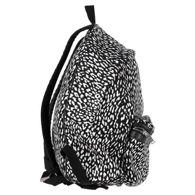 VINTAGE, RRP AS NEW
The Saint Laurent Hunter Leopard Print Backpack in black and white canvas is a bold statement piece for the fashion-forward man. Featuring an eye-catching leopard print pattern, this backpack effortlessly combines streetwear appeal with luxury. Made from durable canvas, it offers ample space with multiple compartments, making it both practical and stylish. The adjustable straps ensure comfort, while the iconic Saint Laurent logo adds a subtle touch of refinement.

Styling Tip:
Pair this standout backpack with a minimalist outfit, like a black t-shirt and slim-fit jeans, to let the bold print take center stage. For a more casual, urban look, wear it with a hoodie, cargo pants, and sneakers. Whether you're out for a day in the city or heading to an event, this Saint Laurent backpack adds a fashionable edge to any outfit.

 Saint Laurent Hunter Leopard Print Backpack in Black and White Canvas

Condition: Excellent
Signs of wear: No retail tag, No visible sign of wear., 
Packaging: None
Color: Print | animal
Material: Canvas 
Size: One Size | One Size
Measurements: Width: 160; Height: 480; Length: 470
SKU: MRPPUGBBA457328M