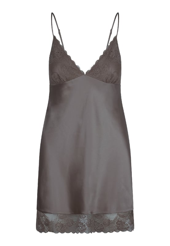 Schönes Kleid aus Satin kombiniert mit Spitze