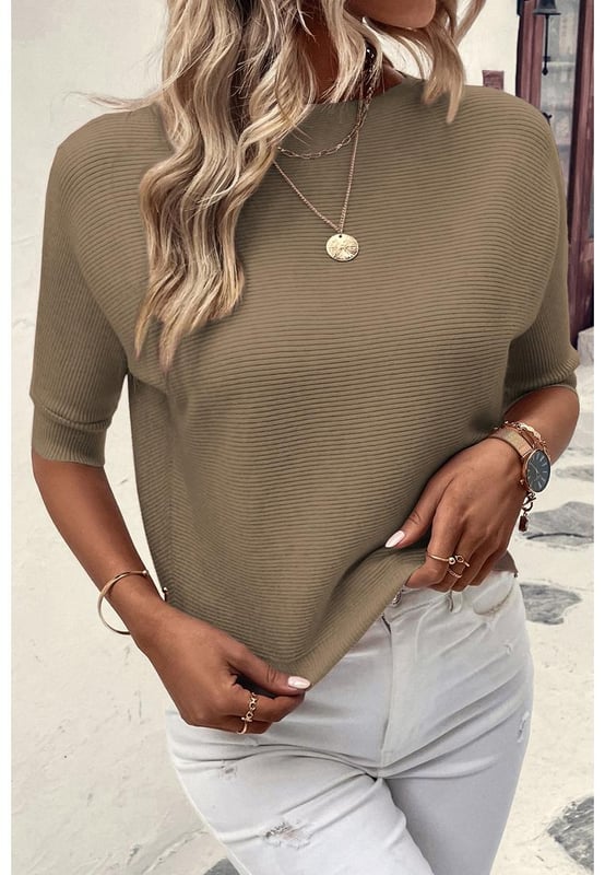 Timeless and elegant design
  Ribbed texture for sophistication and visual interest
  Comfortable half sleeves and crewneck
  Versatile design for effortless styling
  High
  quality construction for long
  lasting wear
Material: 55% Acrylic 45% Cotton