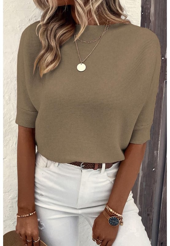 Timeless and elegant design
  Ribbed texture for sophistication and visual interest
  Comfortable half sleeves and crewneck
  Versatile design for effortless styling
  High
  quality construction for long
  lasting wear
Material: 55% Acrylic 45% Cotton