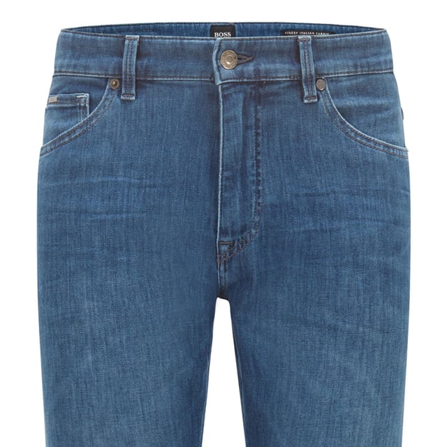 Regular fit for a casual silhouette - lightweight denim fabric by Candiani - stretch for best wearing comfort - super soft summer hand feel - mid to lightblue wash