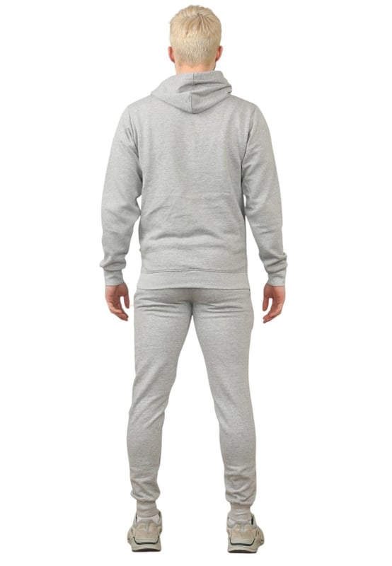 The Pepe Jeans London men's regular fit tracksuit set offers a soft and lightweight hoodie paired with matching joggers. The hoodie features ribbed details on the hood, cuffs, and hem, along with an adjustable hood and a kangaroo pocket for convenience. The joggers come with a waistband drawstring for a secure fit. Both pieces showcase the Pepe Jeans London Big logo on the chest for the hoodie and the left leg for the joggers. A decorative inner neckband with an all-over logo adds a stylish touch. Made from 100% sustainable cotton, the fabric consists of 65% cotton and 35% polyester. The set is a washable machine for easy maintenance.