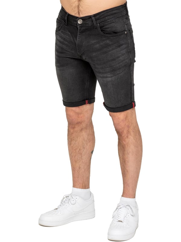 The Enzo Men's Denim Stretch Shorts offer the perfect blend of style and comfort. Designed with a slim fit and crafted from stretch fabric, they provide flexibility and a sleek look. Featuring a classic 5-pocket design, a zip fly fastening, and a turn-up hem for a modern touch, these shorts are a must-have for any casual wardrobe. Ideal for warm-weather styling, they deliver both practicality and effortless fashion.