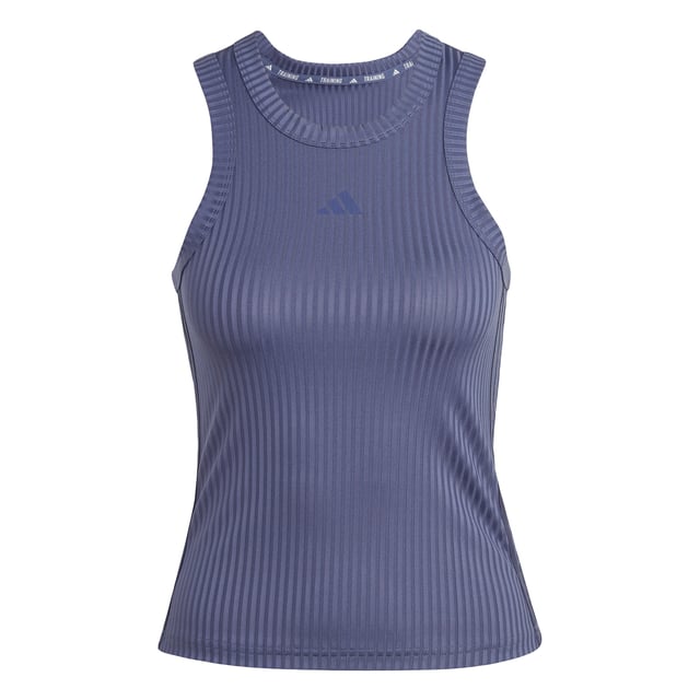 Whether you're crushing cardio, lifting weights or stretching it out, this training tank top moves with you. Stay dry, thanks to adidas AEROREADY. Subtle shine details and tonal 3-Stripes round out the look of this versatile must-have. This product is made with at least 70% recycled materials. By reusing materials that have already been created, adidas help to reduce waste and our reliance on finite resources and reduce the footprint of the products adidas make.  - This model is 178 cm and wears a size 36. Their chest measures 81 cm and the waist 58 cm. - Tight fit - Crewneck - 89% polyester (recycled), 11% elastane - Soft feel - AEROREADY - Moisture-wicking fabric  Shipped by adidas