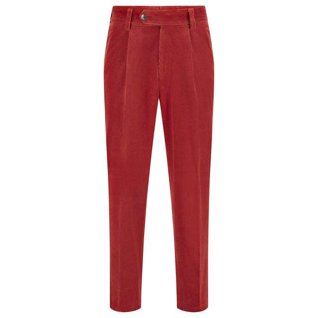 Mens BOSS H-Perin Pleat Trousers in red- Heritage trouser- Relaxed fit- Front pleats- Ref: 50458977-611