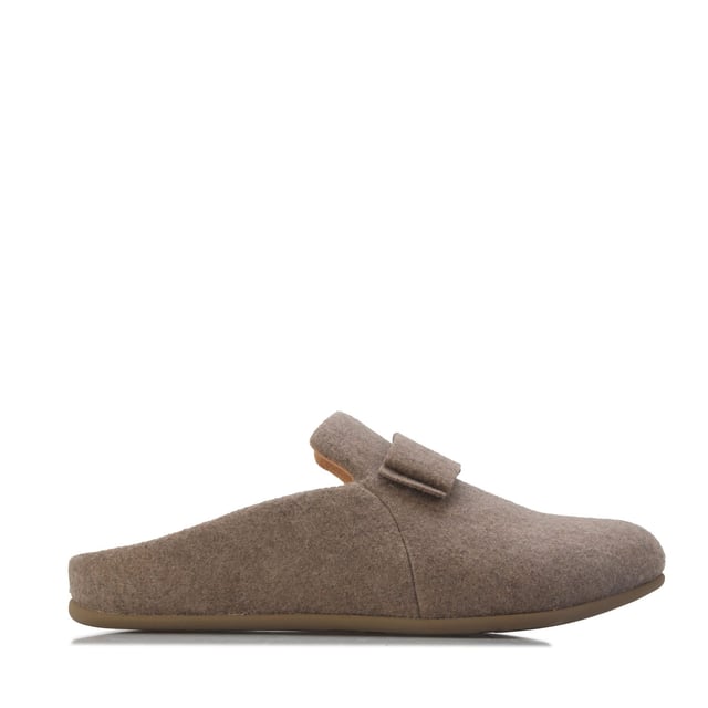 Women's Fit Flop Chrissie II Haus Bow Felt Slippers in Grey Women's Fit Flop Chrissie II Haus e01 Bow Felt Slippers.- Felt (Polyester) upper.- Slip on fastening.- Ultra-lightweight, ergonomic iQushion midsoles with anatomically mimetic arch curves and heel and ball-of-foot cushioning impact pillows.- Rubber sole. Ref: GN9A76.