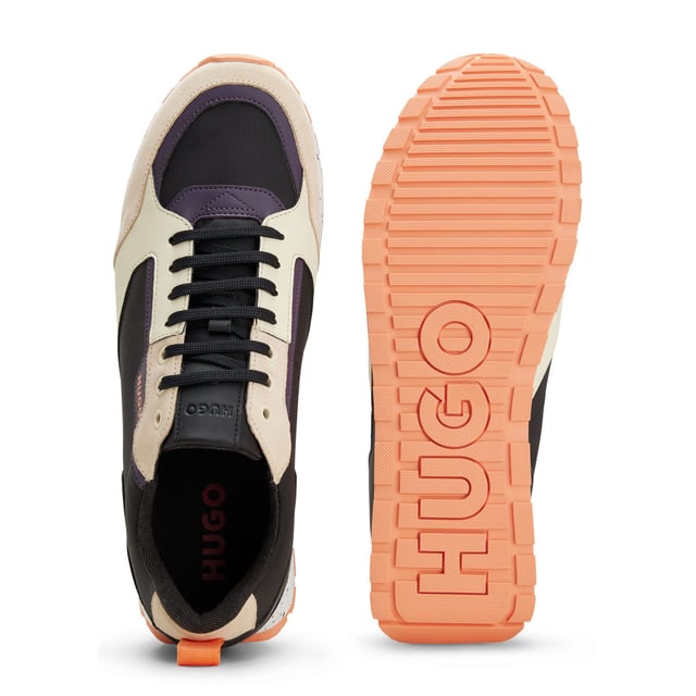 Men's HUGO Icelin Running Trainers.- Retro running inspired sneaker with suede and mesh combination with a predominantly nylon ripstop construction upper.- Tonal laces.- Loop on the back.- Lightweight EVA sole with rubber bottom.- Cemented construction. Ref: 50485912280.