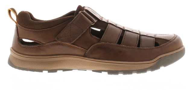 Hush Puppies Mens Sandals Comfortable Rucker Leather Brown. Leather Upper. Cambrelle Lining. Rubber Sole. Footwear Sandals.