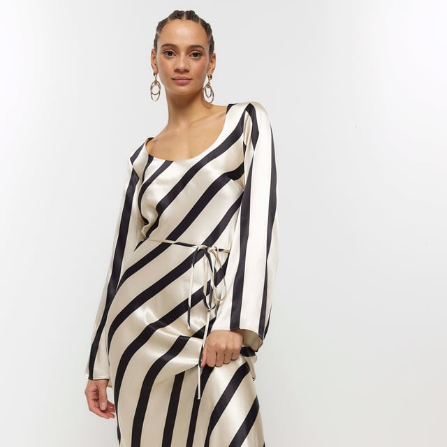 Tulip Bridgit Womens Dress in Marina White Seersucker Stripe