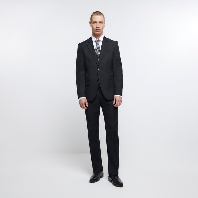 Skinny fit, V-neck, Sleeveless, Front welt pockets, Button fastening, Adjustable back fastening, Part of 3 piece suit, Made with at least 30% recycled polyester
