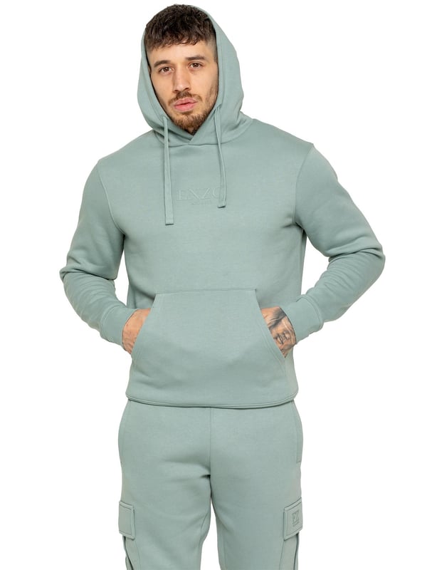 Enzo Mens Overhead Hoodie Tracksuit Set. Regular Fit, Long Sleeve Hoodie with Cuffed Wrists and Adjustable Drawstrings. Features EZ Logo On Chest And Joggers. Regular Fit Cargo Jogger. Elasticated Waistband With Adjustable Drawstring. Features 2 Side Slash Pockets, 2 Cargo Pockets, Single Welt Back Pocket. Ideal to use for Casual and Work wear.