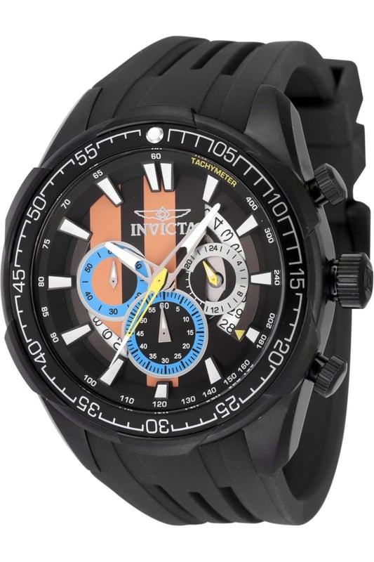 El Invicta 48451 tiene una caja de acero inoxidable de 48 millimetros con una esfera negro.
Esta modelo funciona con un movimiento de Cuarzo preciso.
Resistencia a la presión de aqua de 10 bares.
Este modelo es parte de la colección Invicta Racing.

2 años de garantía Invicta.