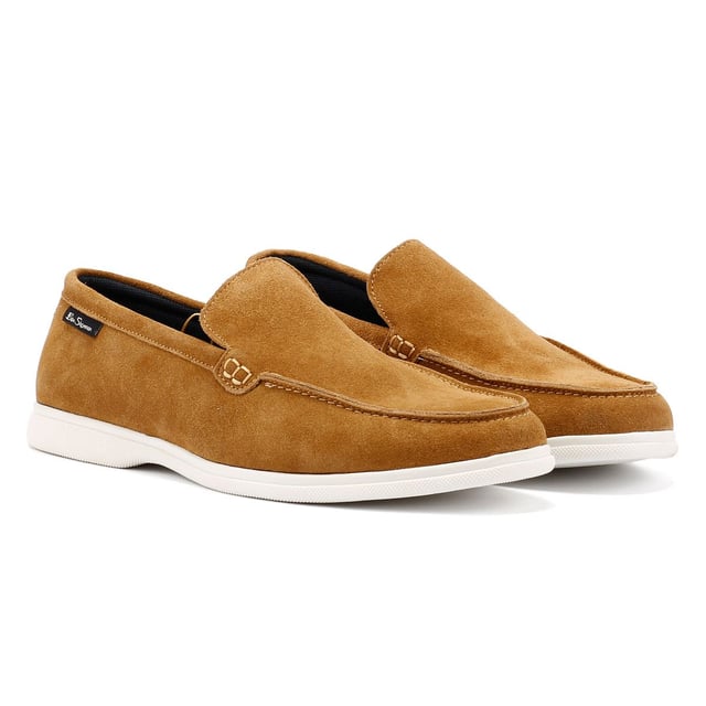 The Ben Sherman suede summer loafer. Elevate your look with this smart casual navy slip on suede loafer.  Cushioned insock and comfortable, flexible rubber sole.