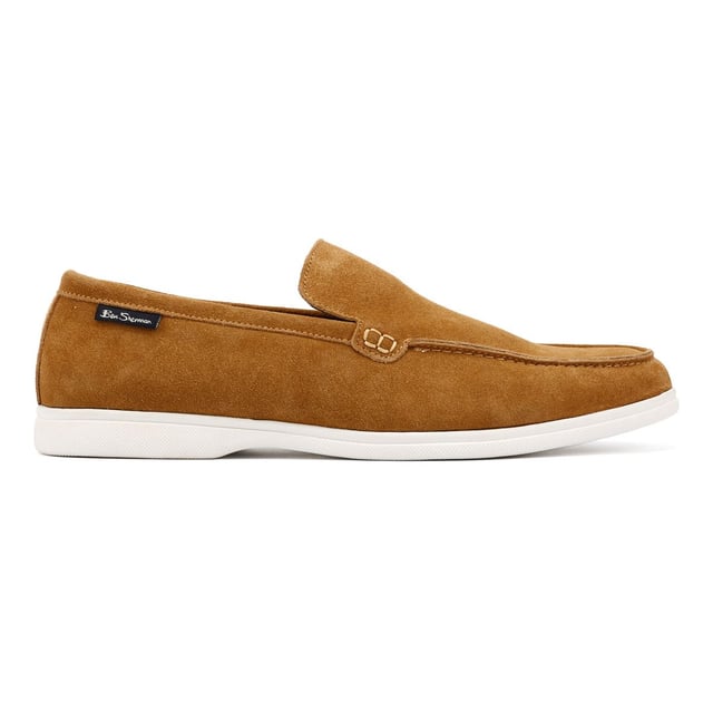 The Ben Sherman suede summer loafer. Elevate your look with this smart casual navy slip on suede loafer.  Cushioned insock and comfortable, flexible rubber sole.