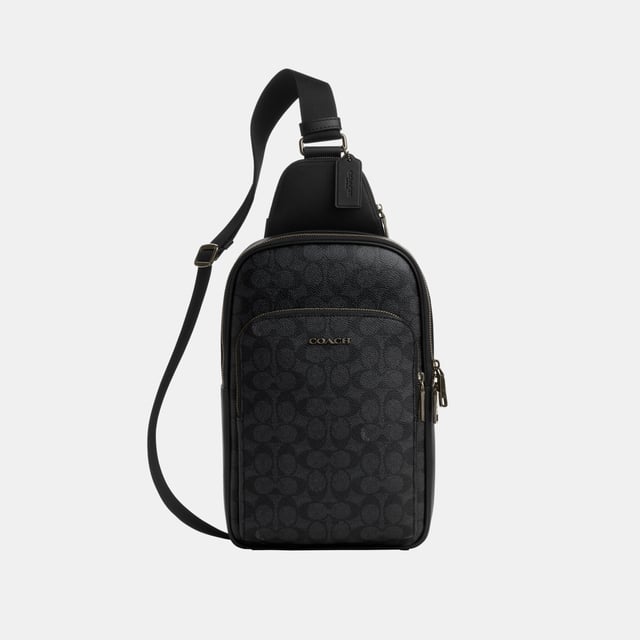 Ethan Pack in Signature, Inside zip and multifunction pockets, Outside zip pockets,  Length: 21.00 cm,  Width: 9.00 cm,  Height: 32.00 cm