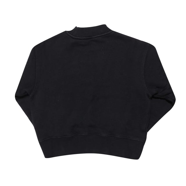 Boys Palm Angels Classic Over Logo Crewneck Sweatshirt in black - white.- Ribbed mock neck.- Ribbed cuffs and hem.- Palm Angels curved logo printed at front.- Relaxed fit.- 100% Cotton.- Ref: PBBA0020011001