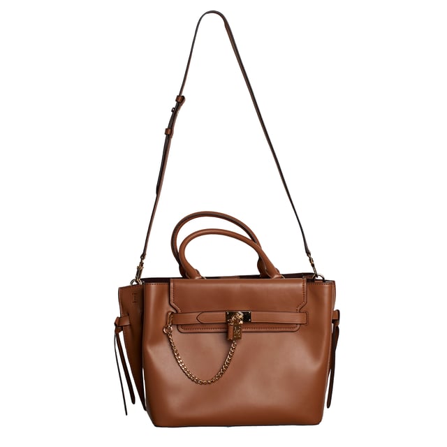 Our Michael Kors Hamilton Legacy satchel is as functional as it is bold, destined to become an icon. Crafted from luxurious leather with adjustable side gussets, it features a sophisticated link chain pendant that adds a decorative touch.

 Details:

 - Accessory Type: Satchel Bag.
 - Material: Cowhide.
 - Texture: Smooth.
 - Hardware: Gold tone.
 - Interior details: 3-slot plain back pocket, 3 compartments: 1 with zipper closure.
 - Exterior details: Decorative chain with pendant, decorative side bows.
 - Detachable and adjustable shoulder strap for carrying.
 - Top handles to carry as a handbag.
 - Closure: Main zipper.

 Each of Michael Kors' accessories collections boasts a strong identity, offering a fresh mix of timeless trends, colors, and silhouettes, combined with urban style and attitude. Each women's satchel designed by Michael Kors is an affordable luxury with a touch of modern, unexpected, and comfortable glamour, offering a piece for every occasion.
 Measures: 39.4 cm x 24.1 cm x 15.2 cm
 Composition: 100% Leather
 Care:
Clean with a soft, dry cloth.
 Avoid prolonged exposure to the sun and humidity.
 Do not apply abrasive products to the skin.
 Avoid contact with liquids and rough surfaces.