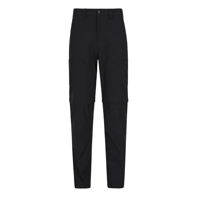 96% Nylon, 4% Elastane. Fabric: 2 Way Stretch, Elastic, Stretch. Design: Plain. Fastening: Button, Zip Fly. Fabric Technology: Breathable, Lightweight, Quick Dry, UV Protection. Belt Loops, Convertible. Pockets: 2 Side Pockets, 2 Back Pockets, 1 Cargo Pocket, Zip. Rise: Mid Rise. Sun Rating: UPF 50+.