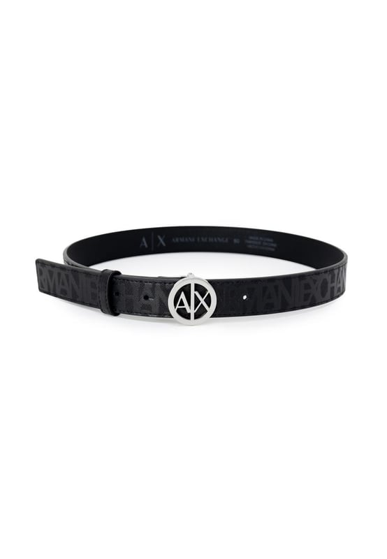 Marca: Armani Exchange.
  Genero: Mujeres.
  Tipo: Cinturones.
  Temporada: Primavera/Verano.
  Color: Negro.
  Patron: Liso.
  Cierre: Hebilla.
  Composicion: 100% poliester.