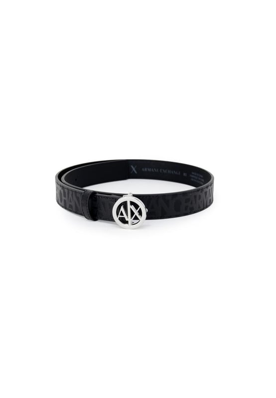Marca: Armani Exchange.
  Genero: Mujeres.
  Tipo: Cinturones.
  Temporada: Primavera/Verano.
  Color: Negro.
  Patron: Liso.
  Cierre: Hebilla.
  Composicion: 100% poliester.